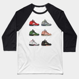 AJ 5 Retro Sneaker Collection Baseball T-Shirt